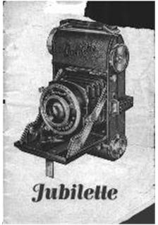 Balda Jubilette manual. Camera Instructions.